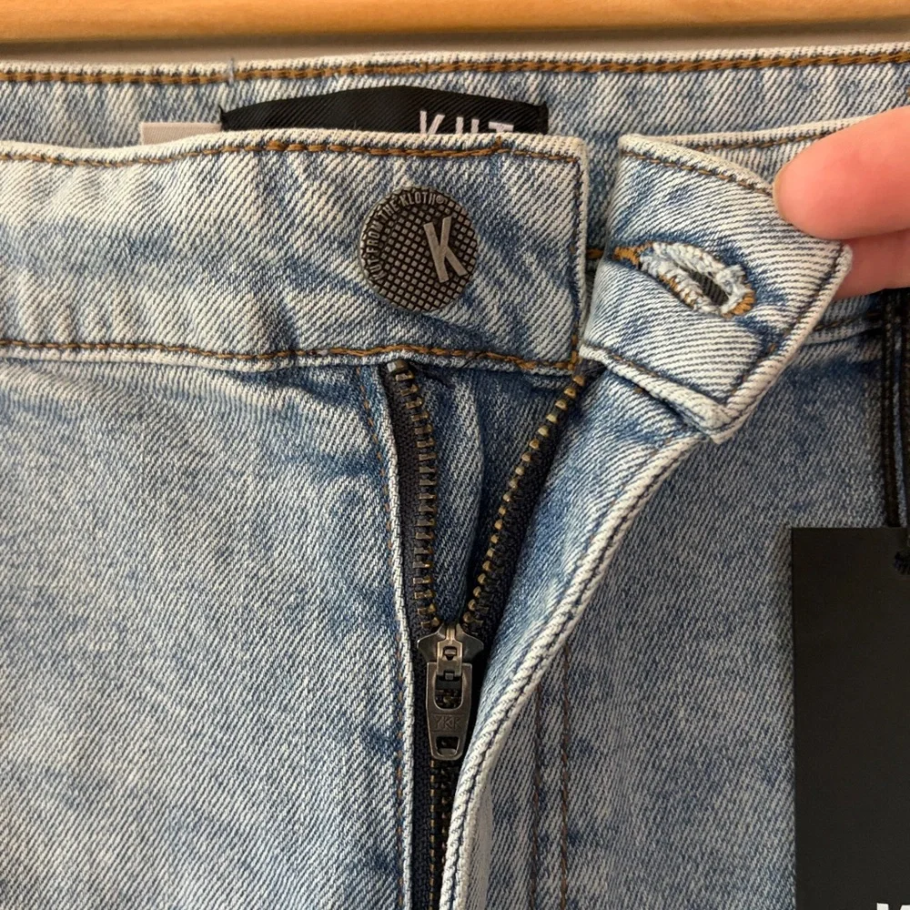 Kut From the Kloth High Rise Jane Long Short Size 14 Denim Jean Blue‎ Distressed - Picture 4 of 8